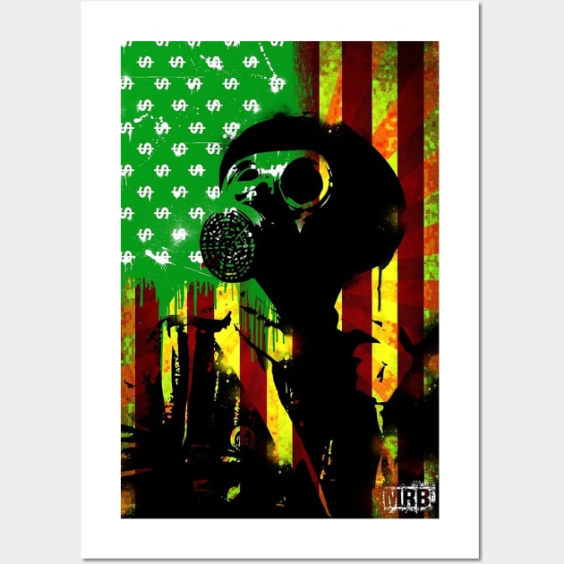 Gas Mask Series - American Greed Wall Art by EvoComicsInc